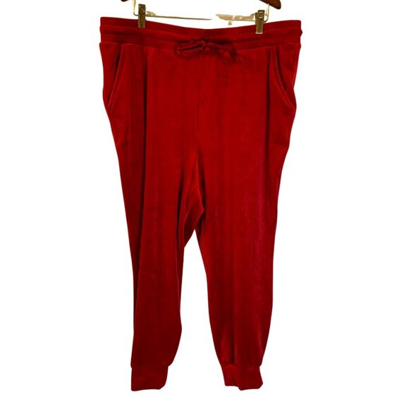 Torrid Women's Velour Ankle Joggers Pants Plus Size 1X 14 16 NEW Red Holidays - Picture 1 of 10